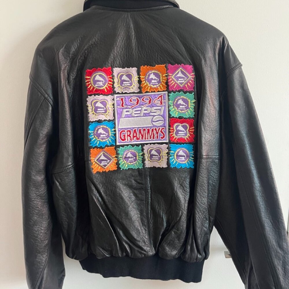 Vintage 1994 Pepsi x Grammy Awards Leather Motorcycle Jacket XL